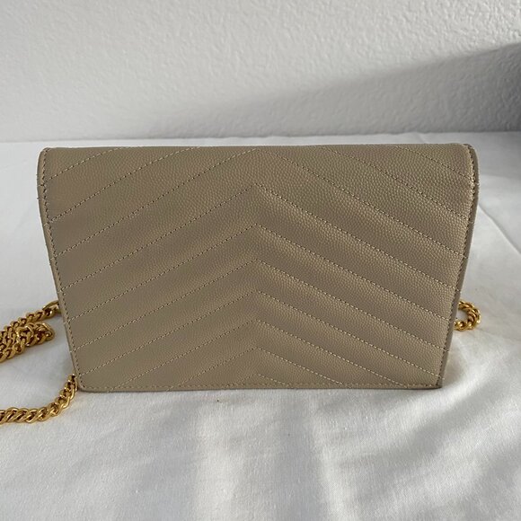 YSL C. Wall (153Y) Mono Avec - Beige w/Gold chain - Picture 6 of 10
